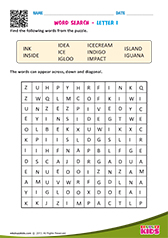 Word Search with letter i